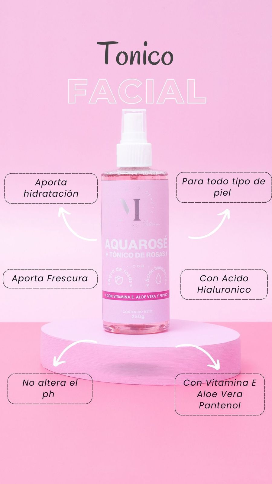 Aquarosé Tonico Facial Miss Beauty